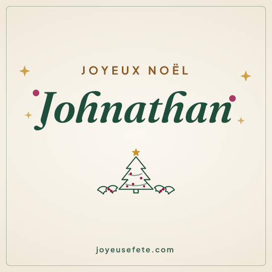 Image carrée « Joyeux Noël Johnathan » pour WhatsApp