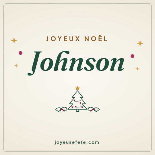 Image carrée « Joyeux Noël Johnson » pour WhatsApp