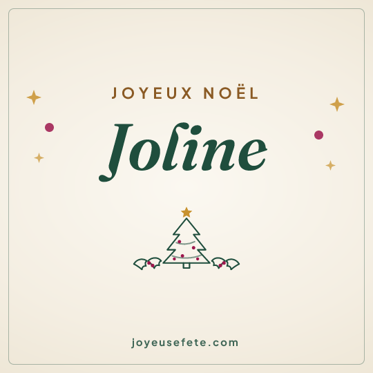 Image carrée « Joyeux Noël Joline » pour WhatsApp