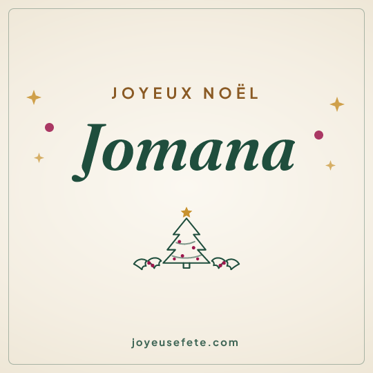 Image carrée « Joyeux Noël Jomana » pour WhatsApp