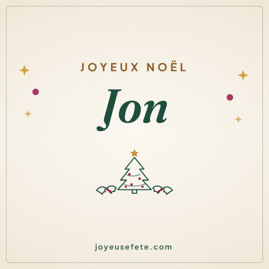 Image carrée « Joyeux Noël Jon » pour WhatsApp