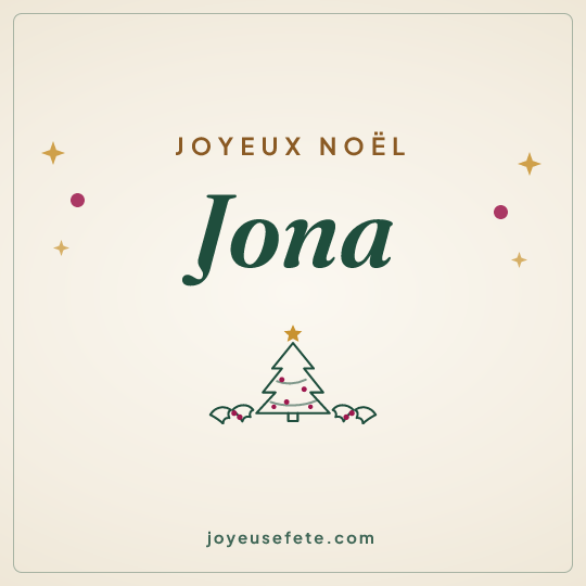 Image carrée « Joyeux Noël Jona » pour WhatsApp