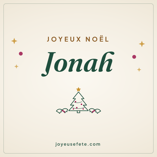 Image carrée « Joyeux Noël Jonah » pour WhatsApp