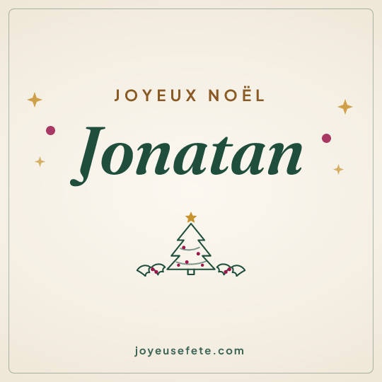 Image carrée « Joyeux Noël Jonatan » pour WhatsApp