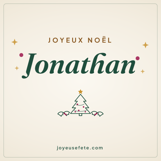 Image carrée « Joyeux Noël Jonathan » pour WhatsApp