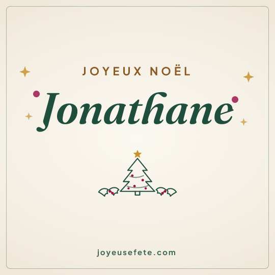 Image carrée « Joyeux Noël Jonathane » pour WhatsApp