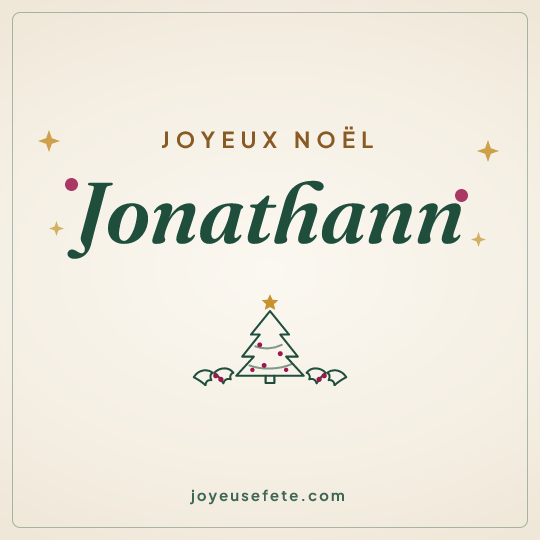 Image carrée « Joyeux Noël Jonathann » pour WhatsApp