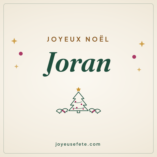 Image carrée « Joyeux Noël Joran » pour WhatsApp