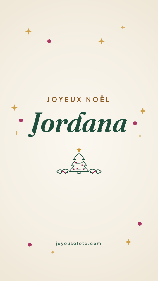 Image « Joyeux Noël Jordana » au format story