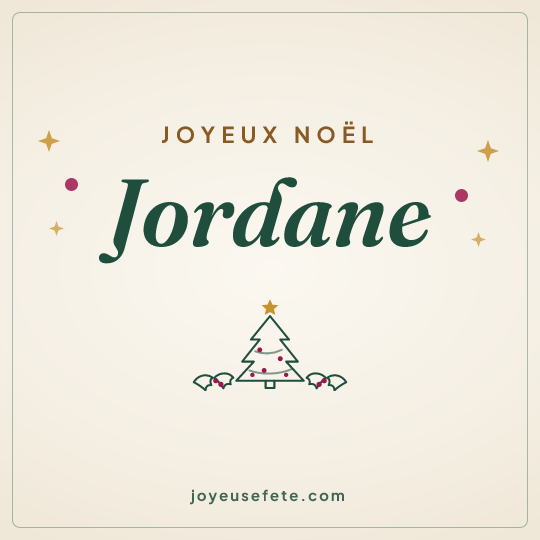 Image carrée « Joyeux Noël Jordane » pour WhatsApp