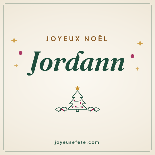 Image carrée « Joyeux Noël Jordann » pour WhatsApp