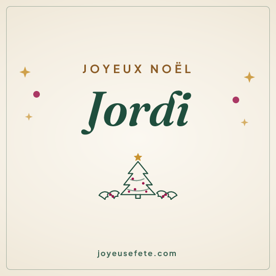 Image carrée « Joyeux Noël Jordi » pour WhatsApp