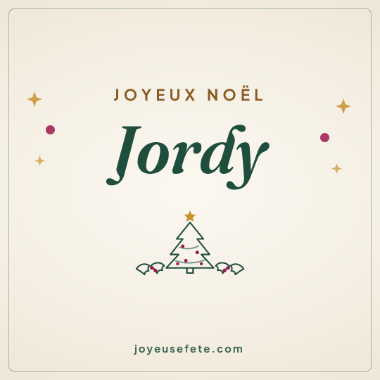 Image carrée « Joyeux Noël Jordy » pour WhatsApp