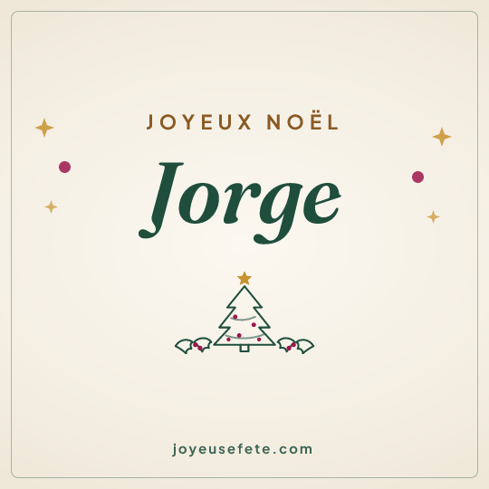 Image carrée « Joyeux Noël Jorge » pour WhatsApp