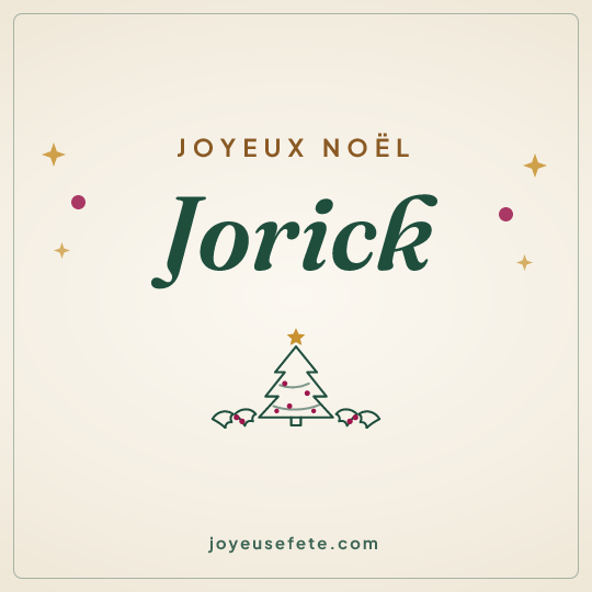 Image carrée « Joyeux Noël Jorick » pour WhatsApp