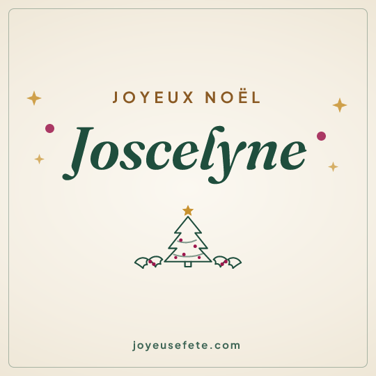 Image carrée « Joyeux Noël Joscelyne » pour WhatsApp