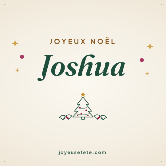 Image carrée « Joyeux Noël Joshua » pour WhatsApp