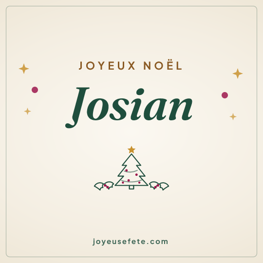 Image carrée « Joyeux Noël Josian » pour WhatsApp