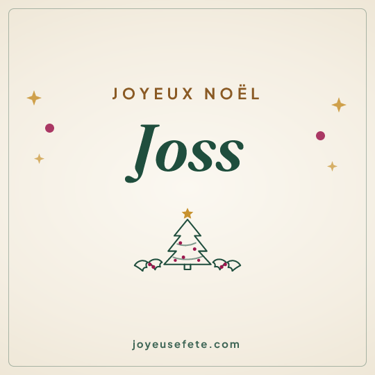 Image carrée « Joyeux Noël Joss » pour WhatsApp