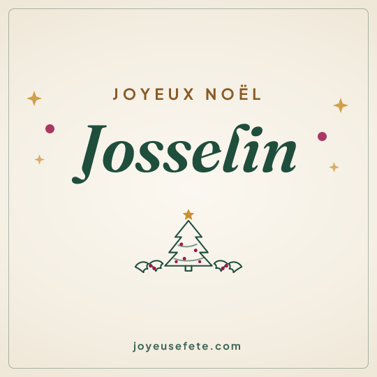 Image carrée « Joyeux Noël Josselin » pour WhatsApp