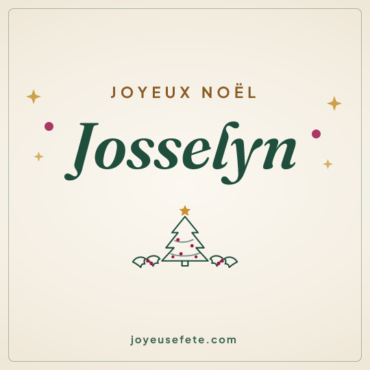 Image carrée « Joyeux Noël Josselyn » pour WhatsApp