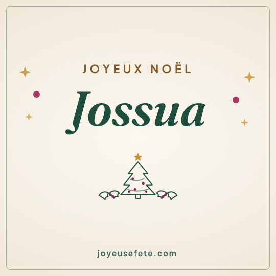 Image carrée « Joyeux Noël Jossua » pour WhatsApp