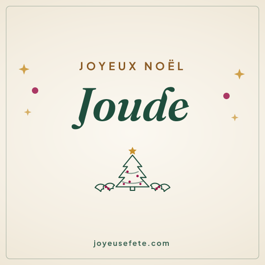 Image carrée « Joyeux Noël Joude » pour WhatsApp