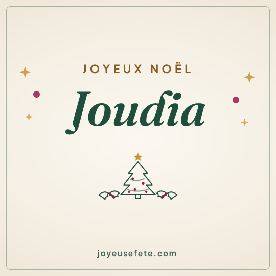 Image carrée « Joyeux Noël Joudia » pour WhatsApp