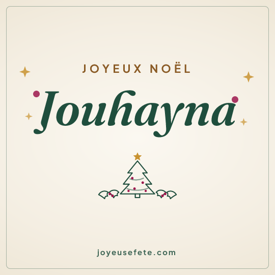 Image carrée « Joyeux Noël Jouhayna » pour WhatsApp