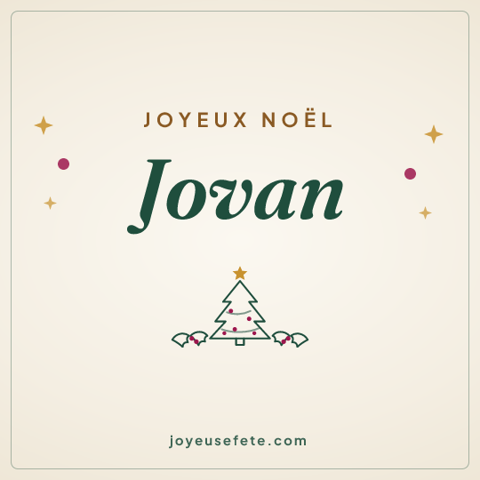 Image carrée « Joyeux Noël Jovan » pour WhatsApp