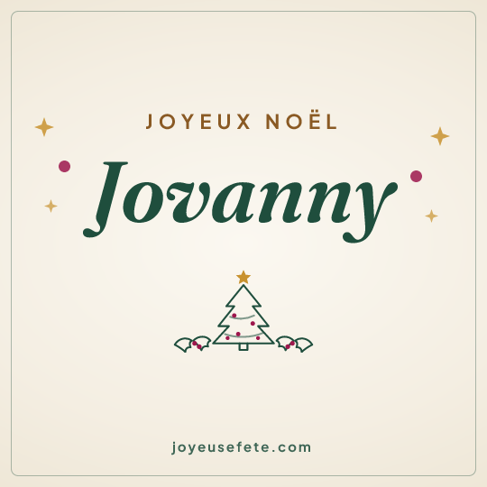 Image carrée « Joyeux Noël Jovanny » pour WhatsApp