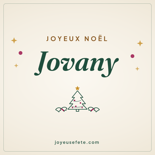 Image carrée « Joyeux Noël Jovany » pour WhatsApp