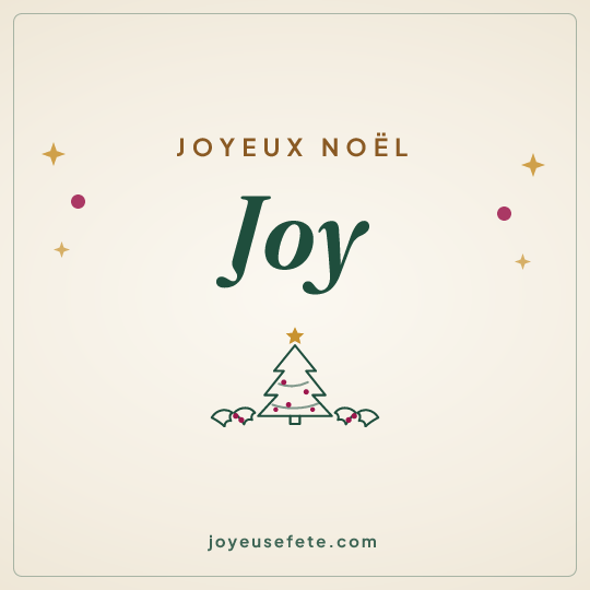 Image carrée « Joyeux Noël Joy » pour WhatsApp