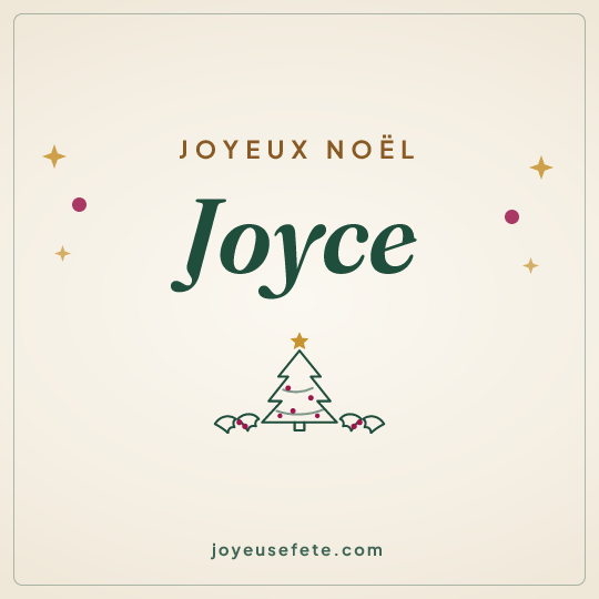 Image carrée « Joyeux Noël Joyce » pour WhatsApp