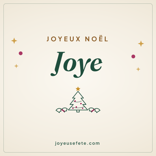 Image carrée « Joyeux Noël Joye » pour WhatsApp