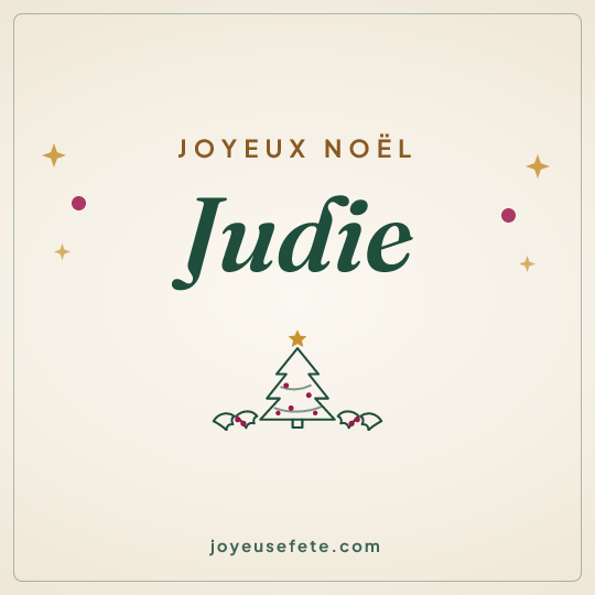 Image carrée « Joyeux Noël Judie » pour WhatsApp