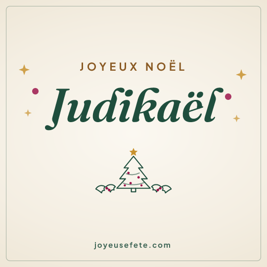 Image carrée « Joyeux Noël Judikaël » pour WhatsApp