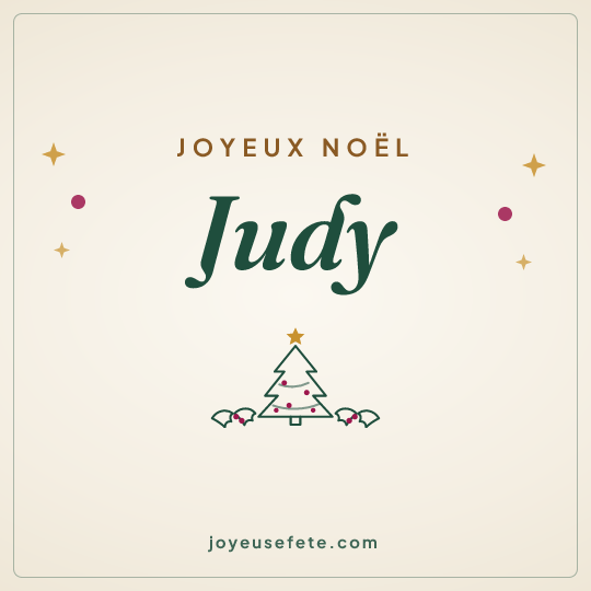Image carrée « Joyeux Noël Judy » pour WhatsApp