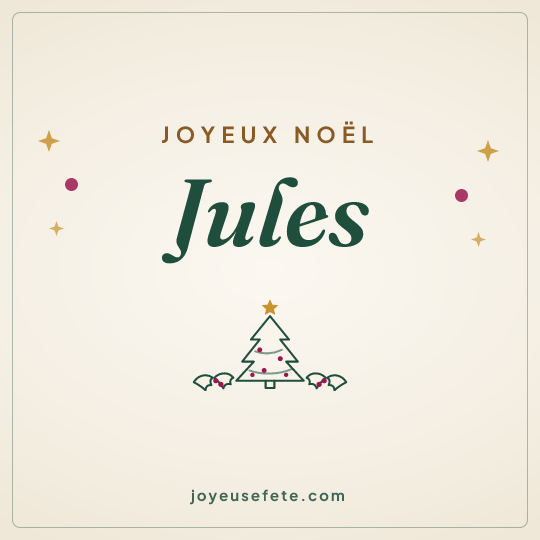 Image carrée « Joyeux Noël Jules » pour WhatsApp
