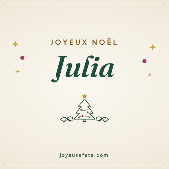 Image carrée « Joyeux Noël Julia » pour WhatsApp