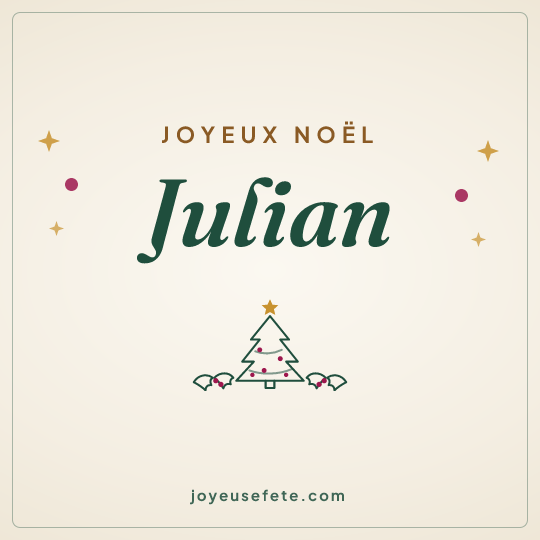 Image carrée « Joyeux Noël Julian » pour WhatsApp