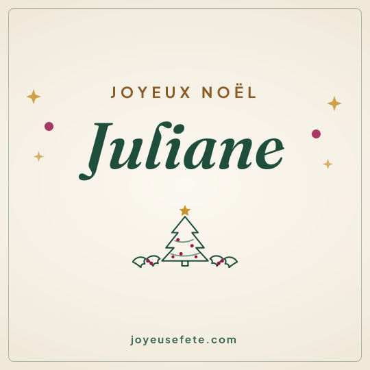Image carrée « Joyeux Noël Juliane » pour WhatsApp