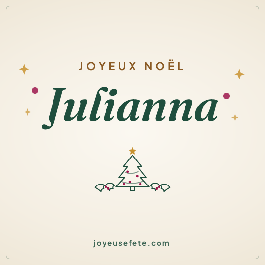 Image carrée « Joyeux Noël Julianna » pour WhatsApp