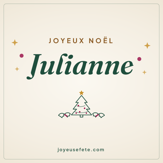 Image carrée « Joyeux Noël Julianne » pour WhatsApp