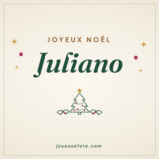 Image carrée « Joyeux Noël Juliano » pour WhatsApp