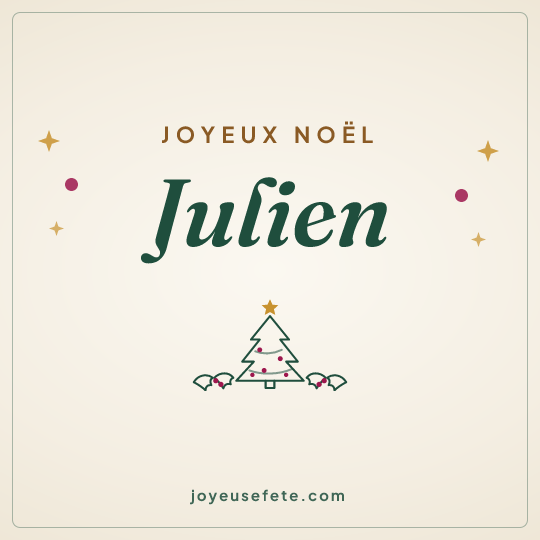 Image carrée « Joyeux Noël Julien » pour WhatsApp