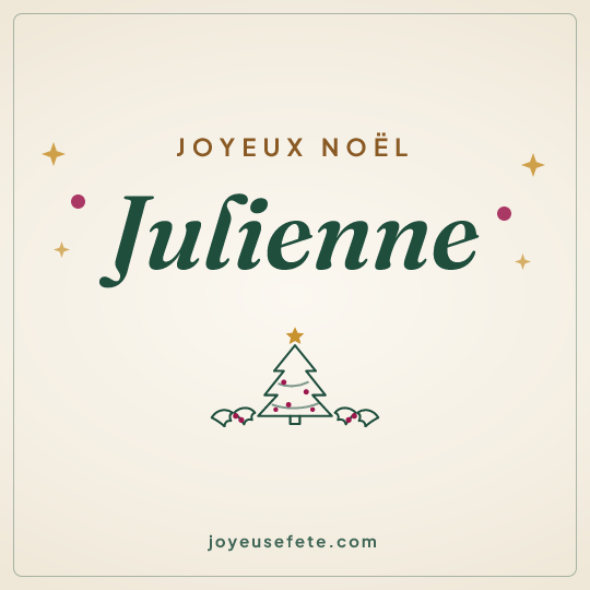 Image carrée « Joyeux Noël Julienne » pour WhatsApp