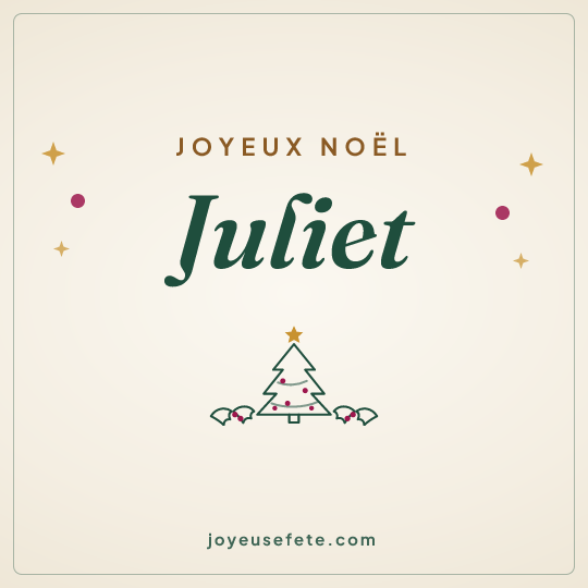 Image carrée « Joyeux Noël Juliet » pour WhatsApp