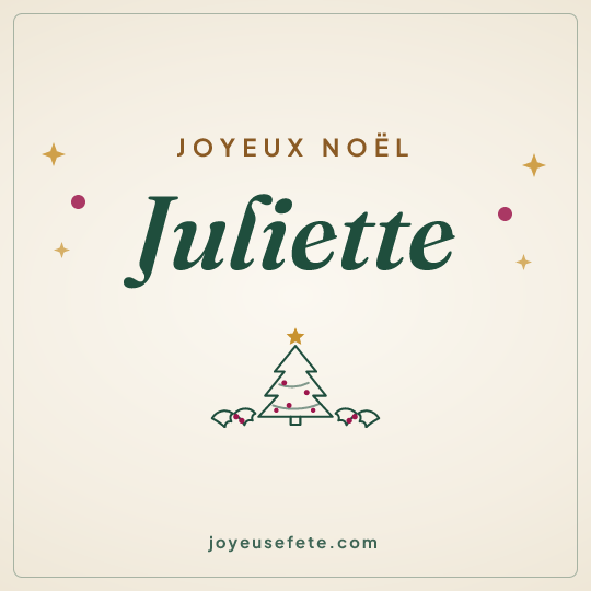 Image carrée « Joyeux Noël Juliette » pour WhatsApp