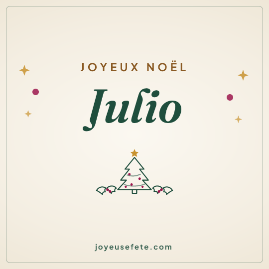 Image carrée « Joyeux Noël Julio » pour WhatsApp
